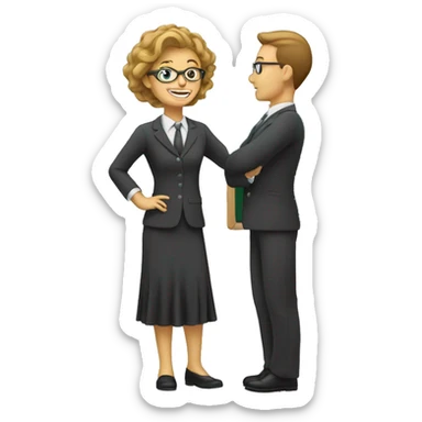 teacher showing a blackboard sticker