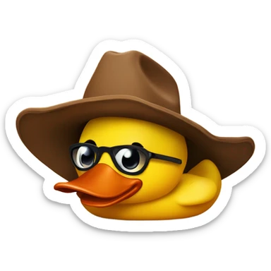 Rubber duck with cowboy hat sticker