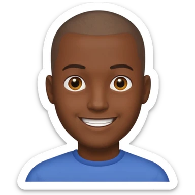 buzz cut man dark skin sticker