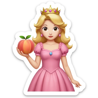 princess peach mixed with a peach sticker