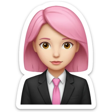 woman with pink tie and blazer sticker