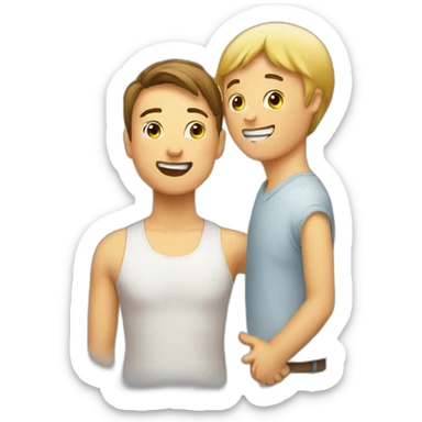 Patting another person on the head sticker