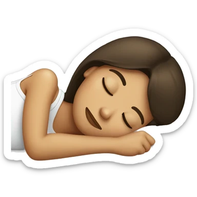 Brunette girl sleeping sticker