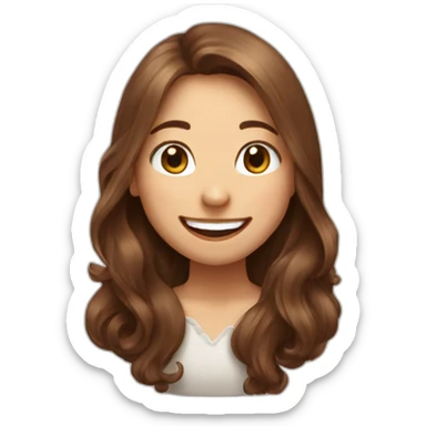 Brown long hair girl-Oval face-Laugh like Yu Shuxin. sticker