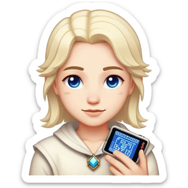 Clash of Clans aesthetic: Cinematic Playful Pixel 3D Key Portrait Emoji, rendered in a 3D vector-style similar to standard emojis with minimal shading and bold, simplified shapes. A compact, distinct form with signature details, softly glowing with a pixelated adventure charm. Simplified yet unmistakably iconic, highly detailed and consistent, glowing with a soft radiance and high shine. Stylized with a touch of classic pixel-art charm and a soft glowing outline, capturing the essence of a beloved gaming relic with a friendly, playful manner! sticker