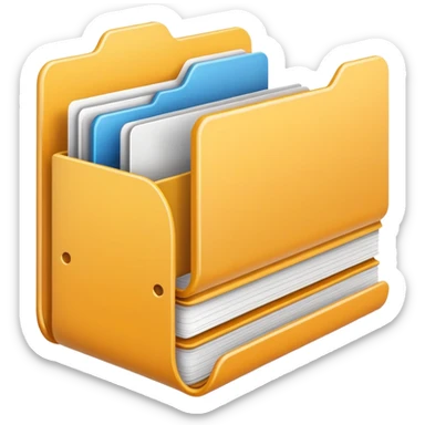 Desktop application folder structure with nested folders and files sticker