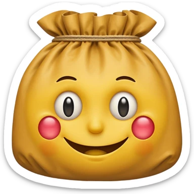 smiley with bags under eyes sticker