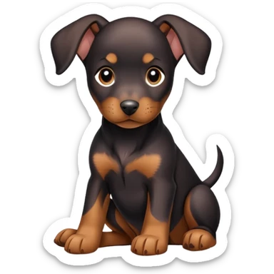 Dobermann puppy natural dar sticker