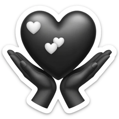  black and white heart in hand sticker