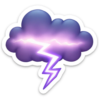 Lightning cloud sticker