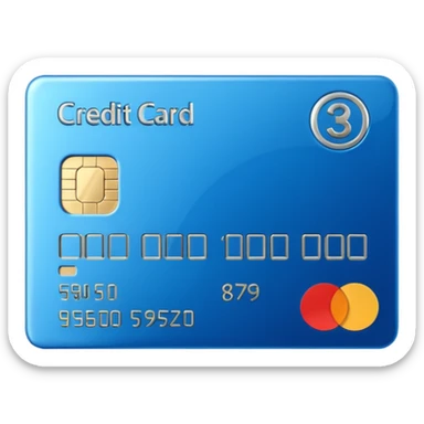 3D style credit card icon, no text sticker