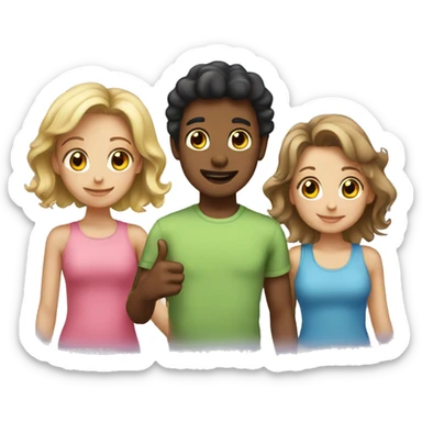 1 boy and 4 girls sticker