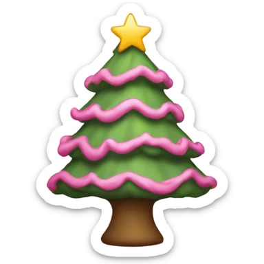 pink christmas tree sticker