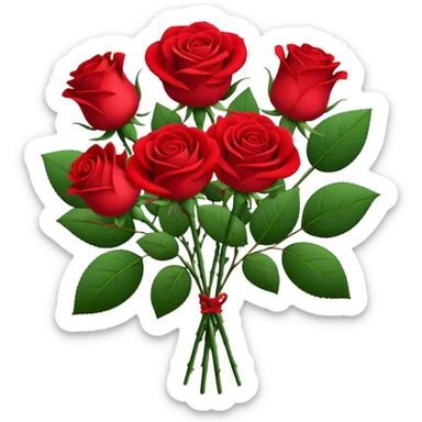 A delicate hand-tied rose bouquet sticker