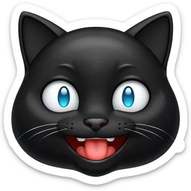 emoji de gatto negro riéndose con lagrimas 😹 sticker