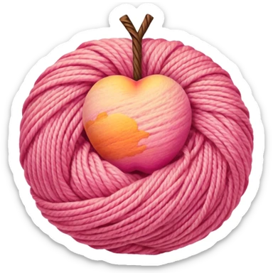 yarn with color like a peach-pinky sunset sticker