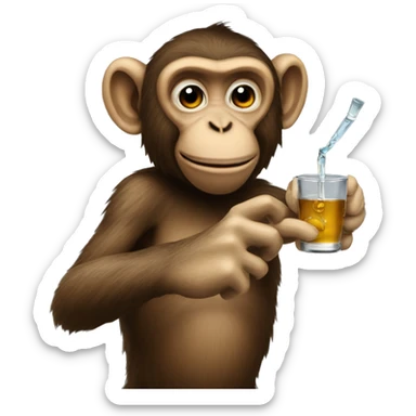 Monkey taking a shot sticker