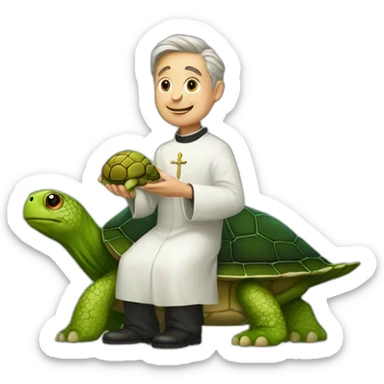 a Priest with a turtle sticker