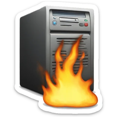 Burning computer sticker