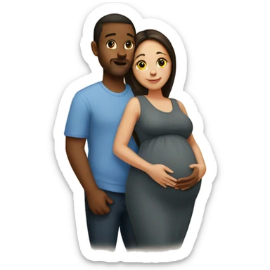 Pregnant couple sticker
