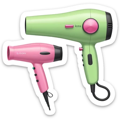 light green and pink hairdryer and straightener sticker