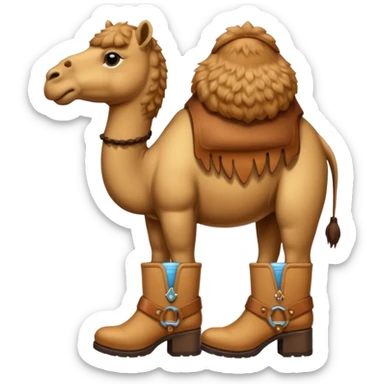 Camel Head Fridge Body Camel Legs Wear And Brown Boots And Background City sticker