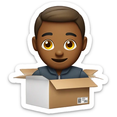 A food delivery man in a food delivery box

 sticker