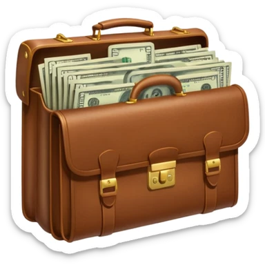 money filled briefcase sticker
