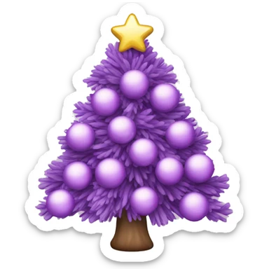 Lavender Christmas tree pink ornaments  sticker