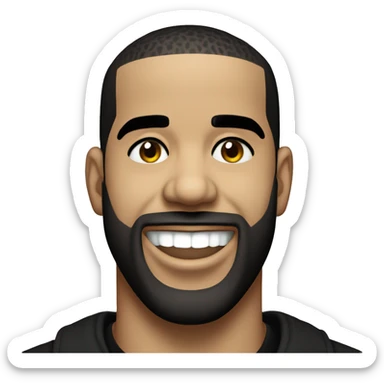 The rapper drake with an evil smile sticker