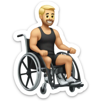 Wheelchair man working out  sticker