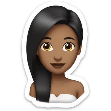 Black female black straight hair sticker