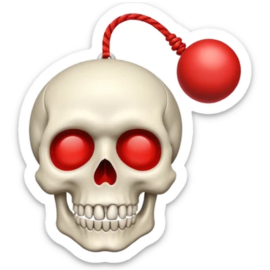Skull Yo-Yo with a string going up sticker