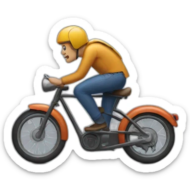 man on bike buy fish sticker