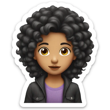 Cute hispanic girl with big eyes and wild hair sticker