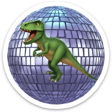Discoball made out of dinosaurs sticker