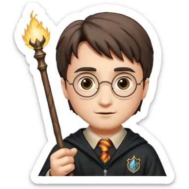 harry potter holding wand sticker