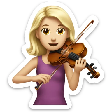 blond girl playing a violin sticker