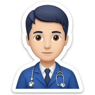 doctor con uniforme azul oscuro sticker