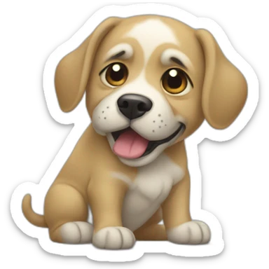 Un chien qui vomit sticker