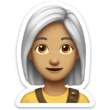 смуглая девочка с челкой и очками и брекетами sticker