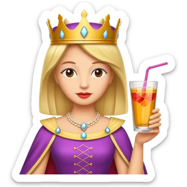 queen with drink sticker