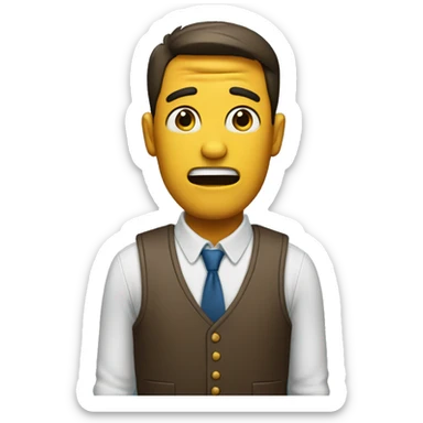 Surprised American Man with torso sticker