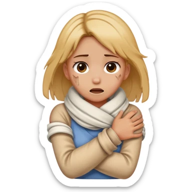 a girl wrapped her arms around neck choking sticker