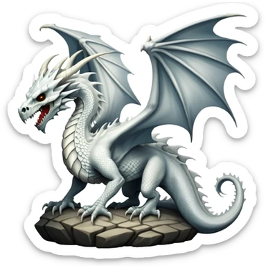 Dragon with a white dragon-cadaver-skull-head (full body) sticker
