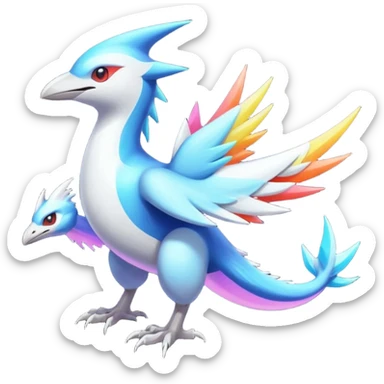 Neon Vibrant Pulsating Trail-glowing Chromatic Trico-Latias-Latios-Silvally-fusion-hybrid sticker