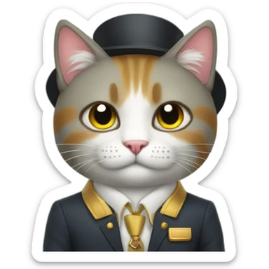 Rainbow boss cat sticker