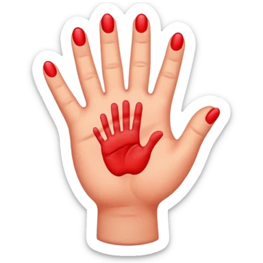 peach emoji with red hand print like a spankinging simple post spanking red mark  sticker