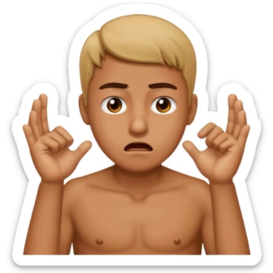 Person making a self choking gesture because of annoyance  sticker