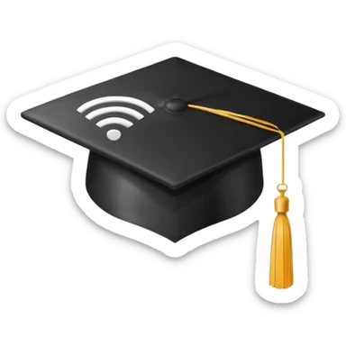 graduate cap wifi sticker
